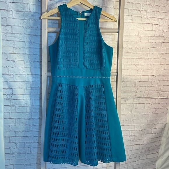 💝 3/$75 Adelyn Rae Fit & Flare Dress in Peacock - Picture 1 of 5